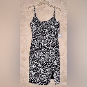 Laundry By Shelli Segal Black and White Patterned Dress